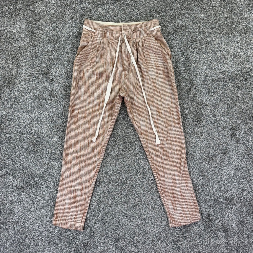 Free People Light At Sunrise Rust Striped High Rise Tapered Jogger Pant Women 2